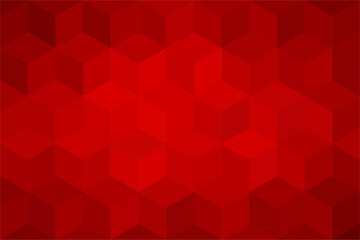 Three dimensional red cubic pattern for background.