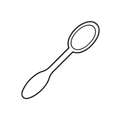 Outline drawing of a simple spoon on transparent background