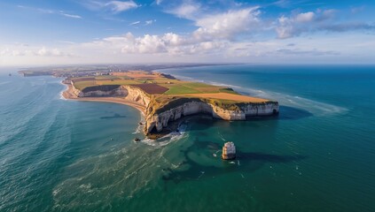 Aerial view of the Isle of Light's Needles, highlighting erosion risk
