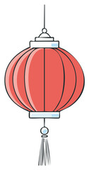 Obraz premium Red Chinese Lantern with Tassel Hanging Festive Decoration