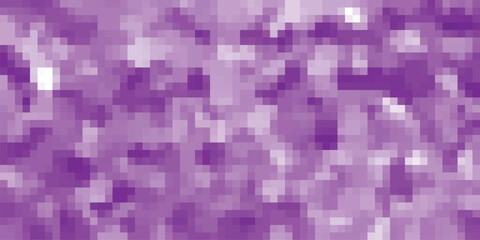 Abstract pixelated mosaic pattern in varying shades of purple and white creating a textured, digital background effect for graphic design projects and digital art applications. Keywords: abstract