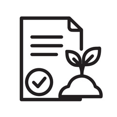 Contract Farming Icon, Agribusiness Partnership Outline vector illustration.
