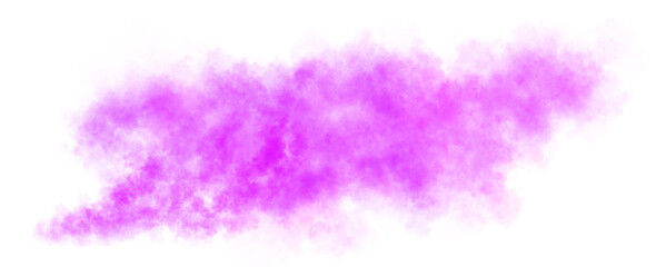 Soft pink smoke cloud trail on transparent background with realistic puff explosion effect and chemical spray