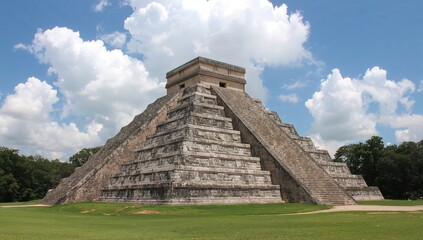 Ancient Maya archaeological site featuring the Soothsayer's pyramid