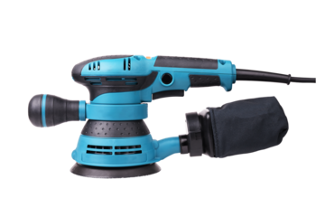 New eccentric orbital sander isolated on white background.
