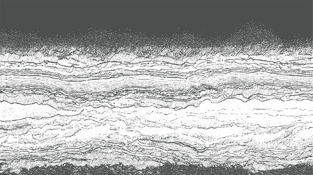 Abstract layered geological strata texture with hatching and stippling background pattern
