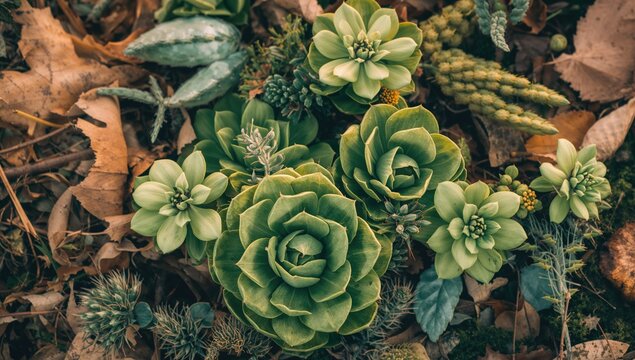 Vibrant green leaf flowers, a symbol of nature's beauty, perfect for editorial header background