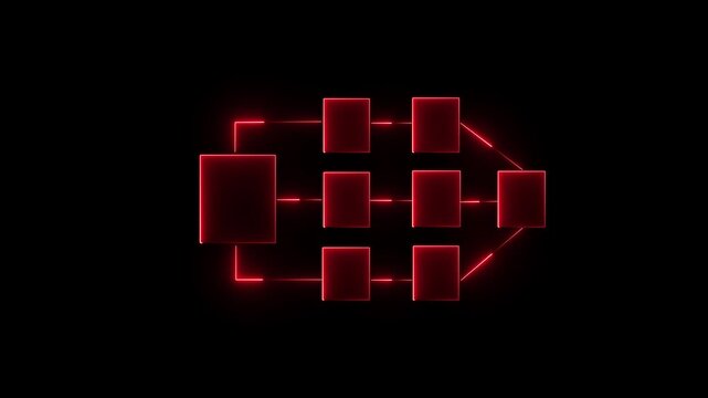 Workflow automation and business process mapping idea on the transparent background. Representing workflow automated, process planning, business flow, system optimization. 4k video motion animation .