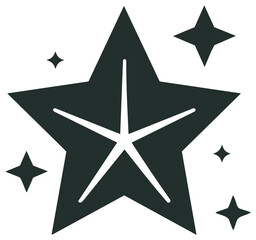 Obraz premium Star with star shape inside and smaller stars surrounding, icon.