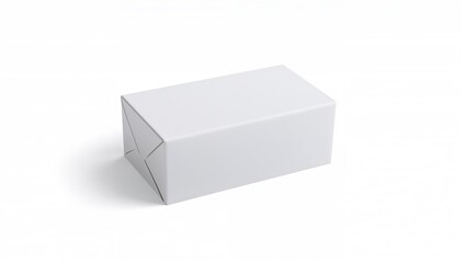 Isolated white packaging box for product presentation with transparent background and clipping path