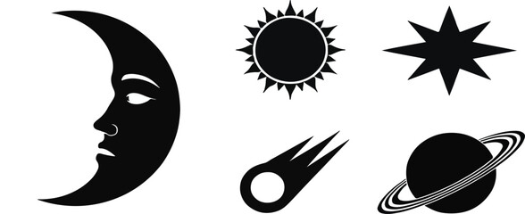 Comprehensive set of versatile vector icons representing essential concepts for contemporary digital design