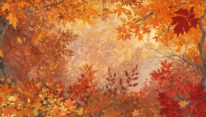 Autumn leaves - backdrop for editorial design