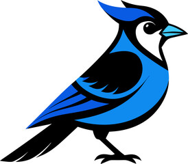 Blue Jay black silhouette vector icon