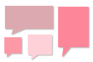 Pink speech bubble chat message  icon 