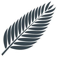 Fototapeta premium Stylized palm leaf frond icon silhouette for tropical summer botanical design