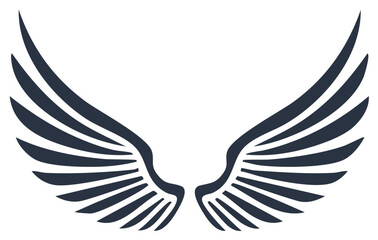 Fototapeta premium Stylized Dark Wings Illustration Icon Symbolism Artistic Design Simple Elegance