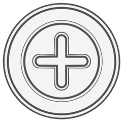 Obraz premium Plus sign inside a circle icon. Simple vector graphic for medical healthcare or design elements.