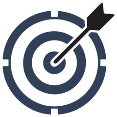 Target with arrow in the bullseye flat vector icon for business goal and success concepts