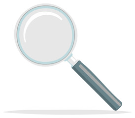 Illustration of Magnifying Glass Used for Investigation or Inspection on White