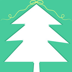 Minimalist Christmas Tree Shape Frame Digital Note Paper, Winter Holiday Memo Template