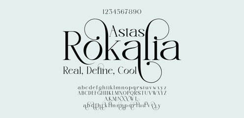 Elegant alphabet logo font. Classic Beautyful Modern Serif Letter Minimal Fashion Logos. Typography decoration fonts for branding, wedding, invitations, logos. vector illustration