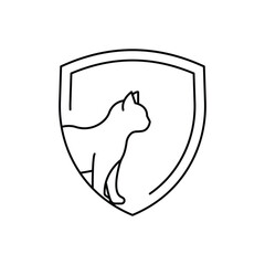 Vector Cat Protection or Shield Illustration
