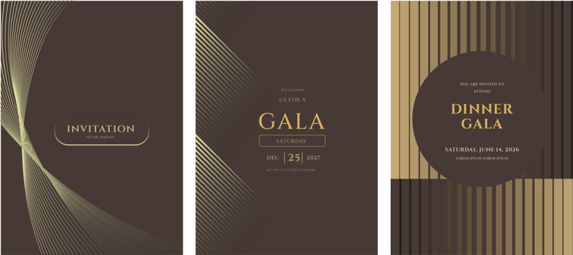 Elegant Gala Invitation Templates 2026 and 2027  Luxury Vector Design