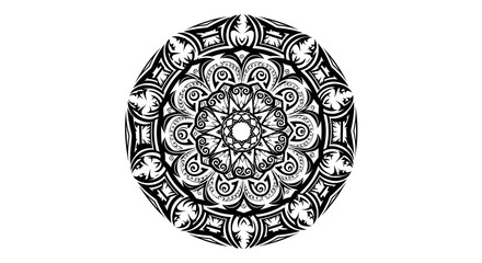 Abstract symmetrical monochrome pattern showcasing intricate details and complex ornamentation in