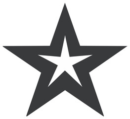 Obraz premium Gray Star Illustration, Simple Geometric Shape, Isolated Graphic Design Element