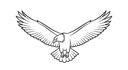 Obraz premium Majestic Eagle in Flight: A Detailed Line Art Depicting Freedom and Power in Nature