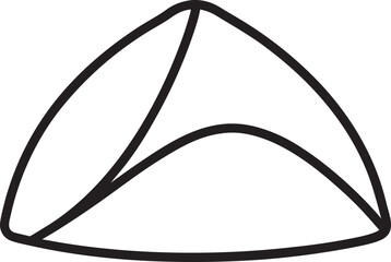 Abstract geometric shape with curved lines and sharp angles, minimalist design