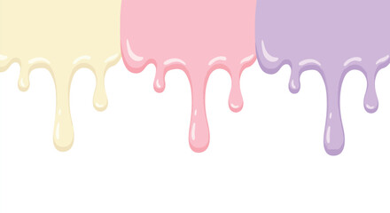Sweet Dripping Frosting in Pastel Colors Creamy Swirls and Delicious Topping Art