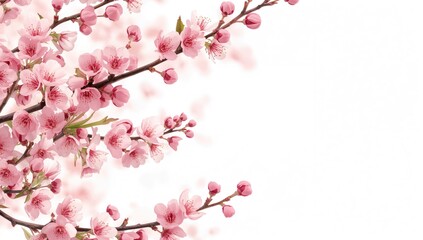 Fototapeta premium Banner featuring blossoming apricot branches in spring, ideal for outdoor advertising and social media, seasonal change