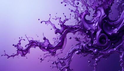 Abstract purple water splash and liquid wave design