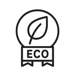 Eco Label Icon, Organic Certification Line Vector illustration.