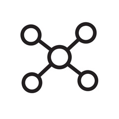 Network Nodes Icon, Data Connection Points Symbol for Digital Communication and Cloud Structure.
