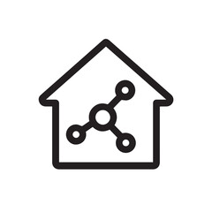 Smart Hub Connection Icon, Solid Line IoT Home Automation Symbol for Smart Device Network