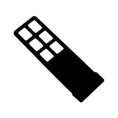 A minimalist black and white remote control vector illustration with buttons