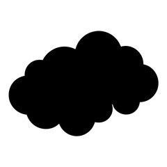 Stylized black cloud formation against a white background with smooth edges