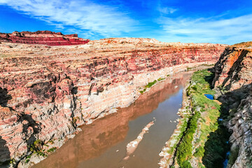 Naklejka premium The red-brown sandstone.