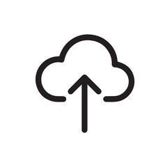 Cloud Upload Icon, Solid Line Data Backup and Storage Symbol for Online Syncing and File Transfer