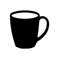 Black and White Silhouette Image Depicting a Coffee Mug Illustration Design