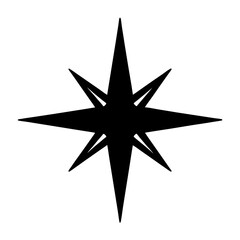 Obraz premium A black eight pointed star polygon shape with angular details vector