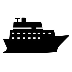 Obraz premium Silhouette of a large cruise ship sailing on the open ocean adventure