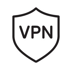 VPN Shield Icon, Secure Internet Privacy Protection Symbol for Virtual Private Network and Data Encryption.