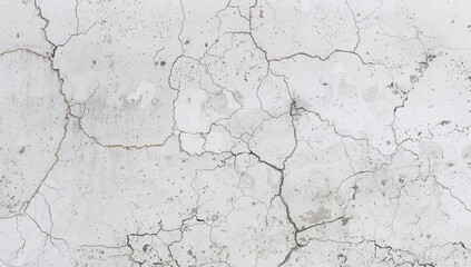 Fototapeta premium Aged White Concrete Surface Featuring Cracks as a Backdrop