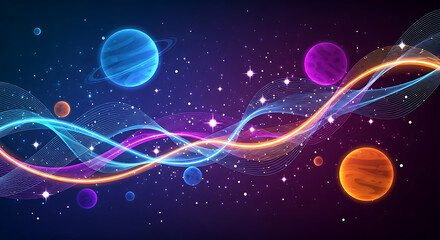 Futuristic neon energy flow background with glowing lines