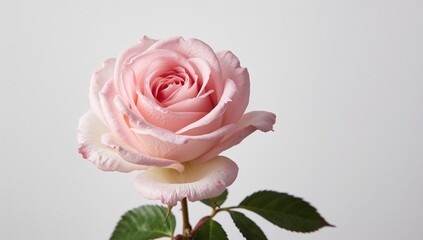 Fototapeta premium Pink Damask Roses against a white background, symbolizing elegance and beauty
