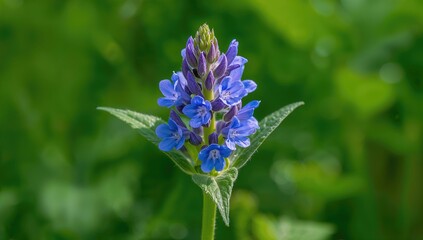 Anchusa officinalis with lush green backdrop, highlighting its botanical significance