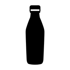 Silhouette of a sleek beverage bottle with a modern rectangular cap